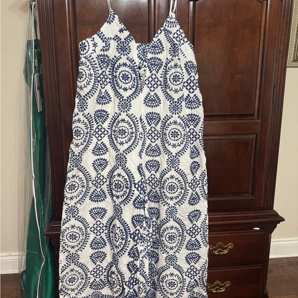 Blithe Elegant Blue And White Jumpsuit Nwt